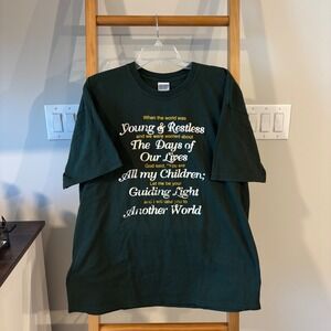 Vintage God All Of My Children Christian Green Christian Church T-Shirt Size XL